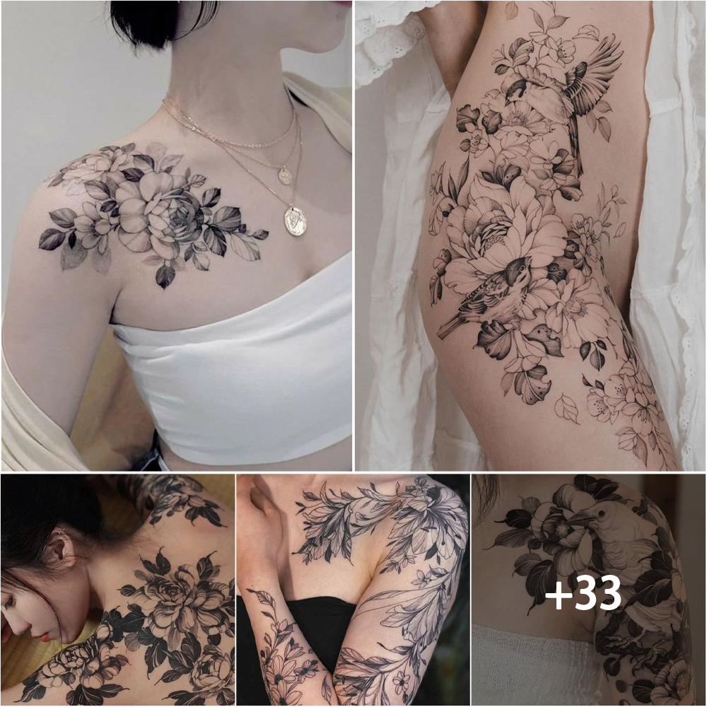 Colección de tatuajes para mujeres sumamente llamativos con temática de naturaleza.