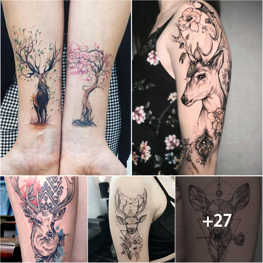 Gracia Natural: Tatuajes de Ciervos para Mujeres que Buscan Elegancia en la Piel.