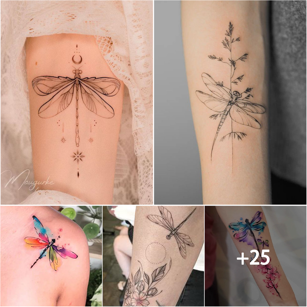Diseños cautivadores de tatuajes de libélulas para mujeres.